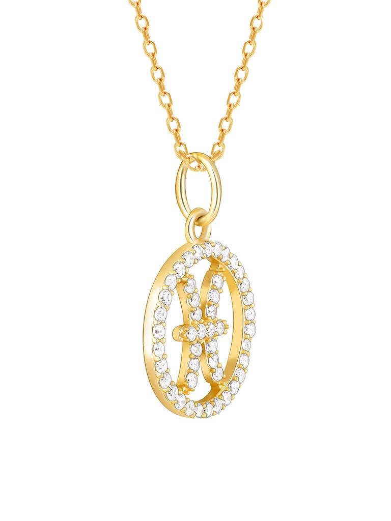 Giva 925 Sterling Silver Golden Pisces Pendant With Link Chain