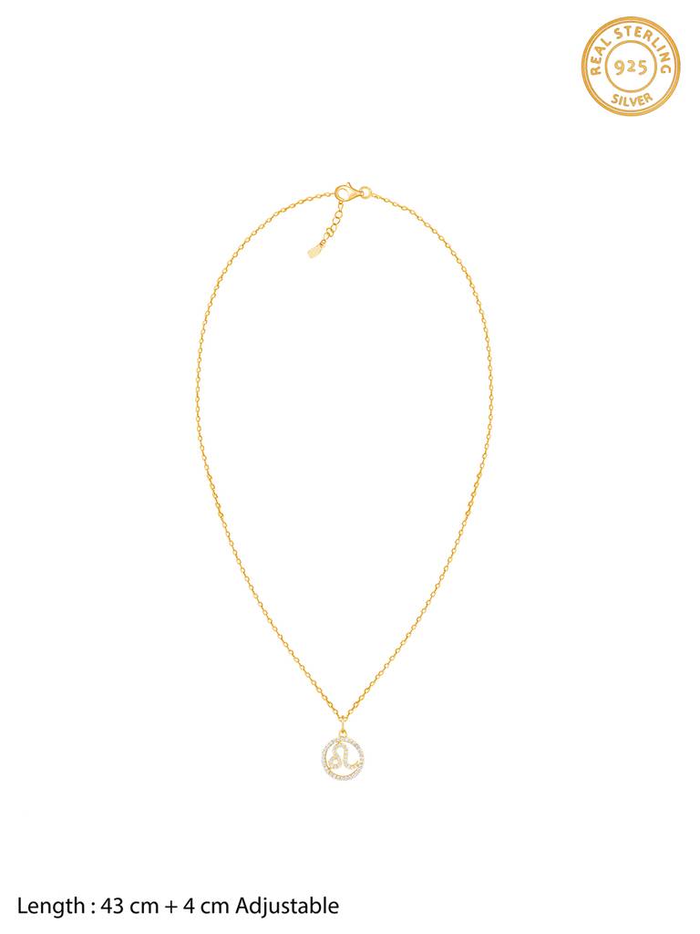 Giva 925 Sterling Silver Golden Leo Pendant With Link Chain