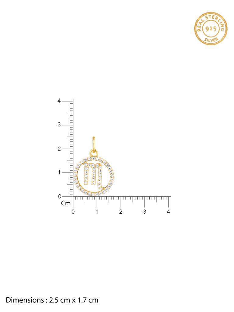 Giva 925 Sterling Silver Golden Scorpio Pendant With Link Chain