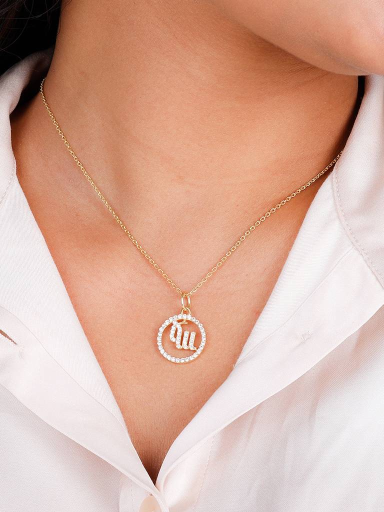 Giva 925 Sterling Silver Golden Virgo Pendant With Link Chain