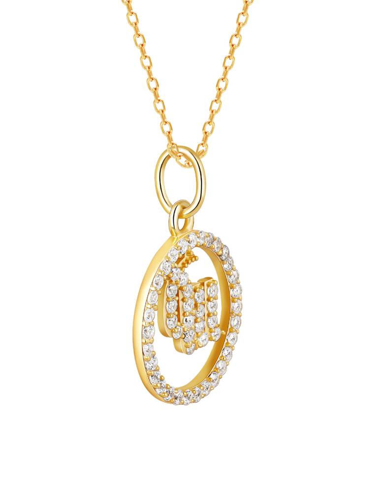Giva 925 Sterling Silver Golden Virgo Pendant With Link Chain