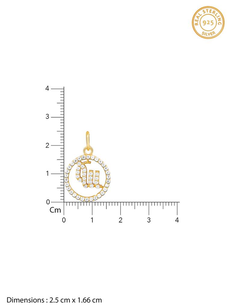 Giva 925 Sterling Silver Golden Virgo Pendant With Link Chain