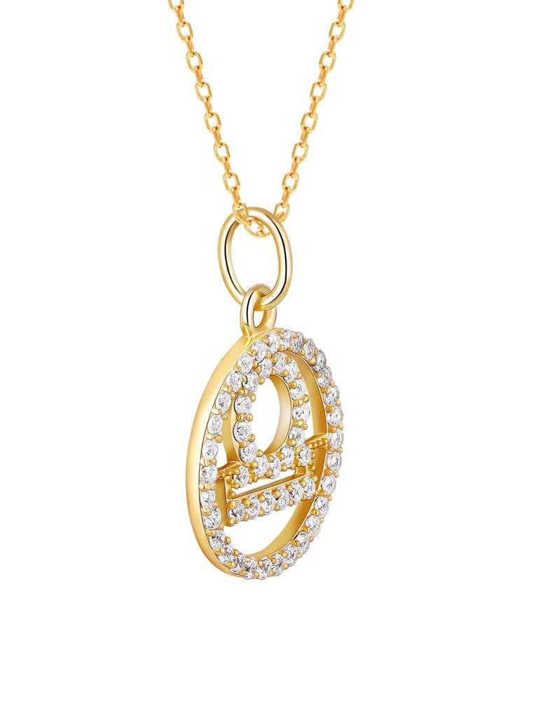 Giva 925 Sterling Silver Golden Libra Pendant With Link Chain