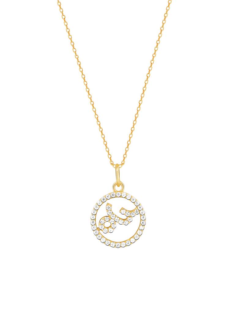 Giva 925 Sterling Silver Golden Capricorn Pendant With Link Chain