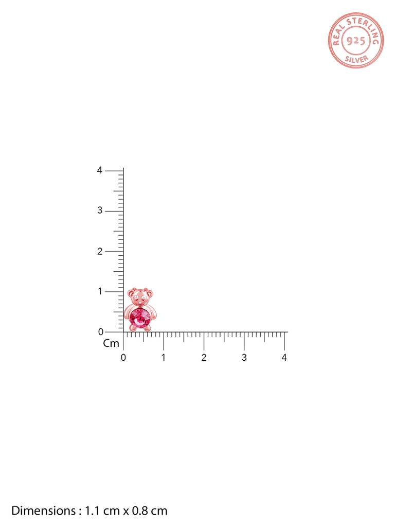 GIVA 925 Sterling Silver Rose Gold Cuddly Bear Necklace