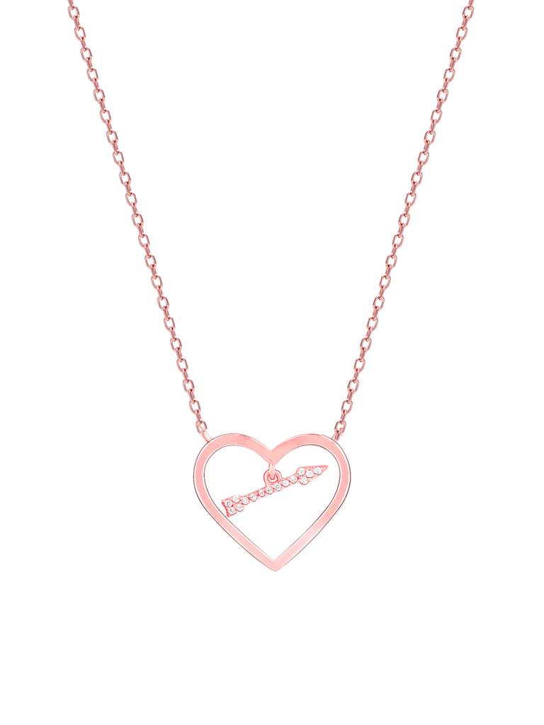 GIVA 925 Sterling Silver Rose Gold Heartstrings Necklace