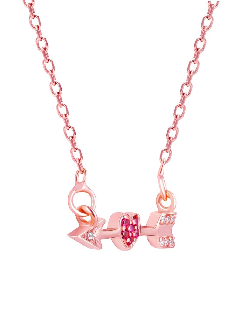 GIVA 925 Sterling Silver Rose Gold Cupids Arrow Necklace