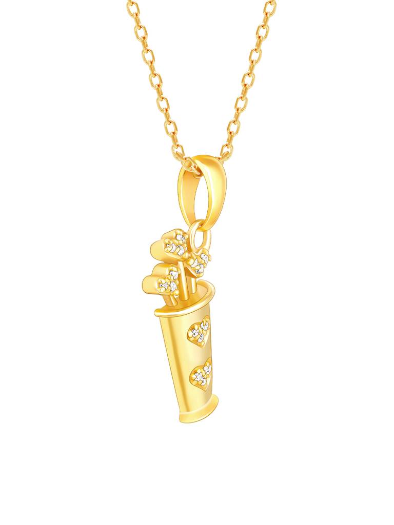 GIVA 925 Sterling Silver Golden Cupids Quiver Pendant with Link Chain