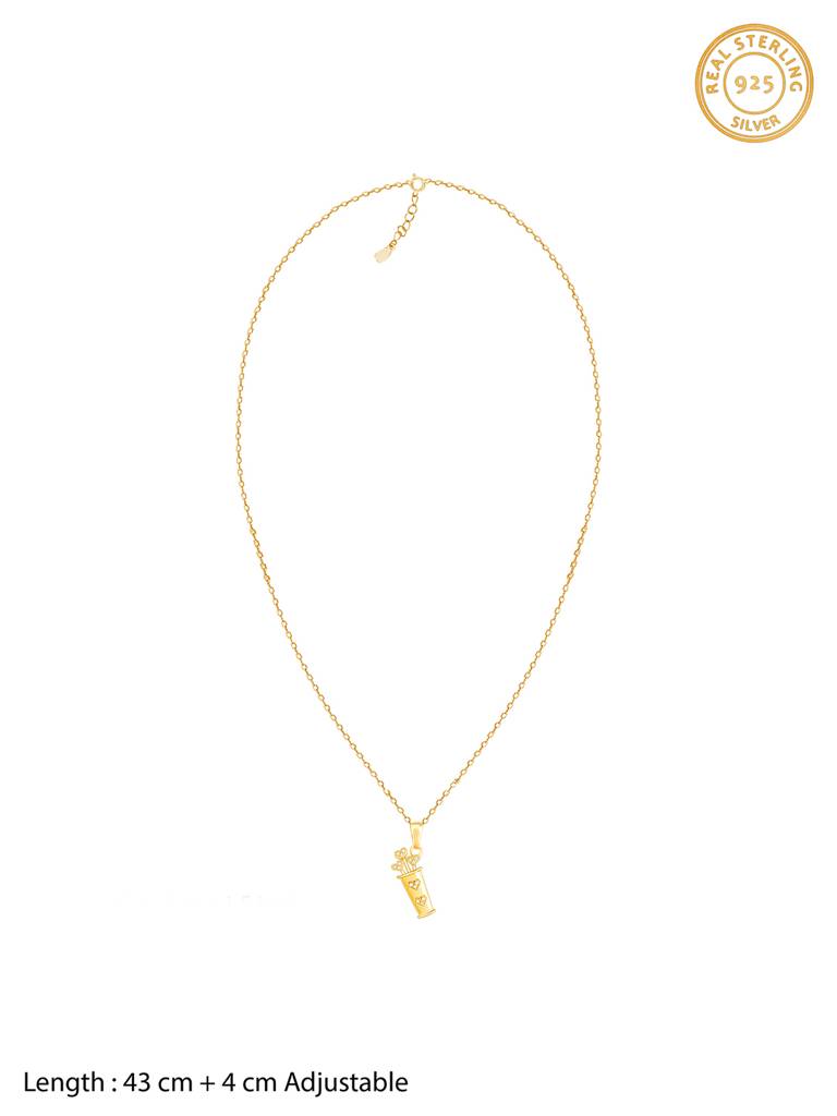 GIVA 925 Sterling Silver Golden Cupids Quiver Pendant with Link Chain