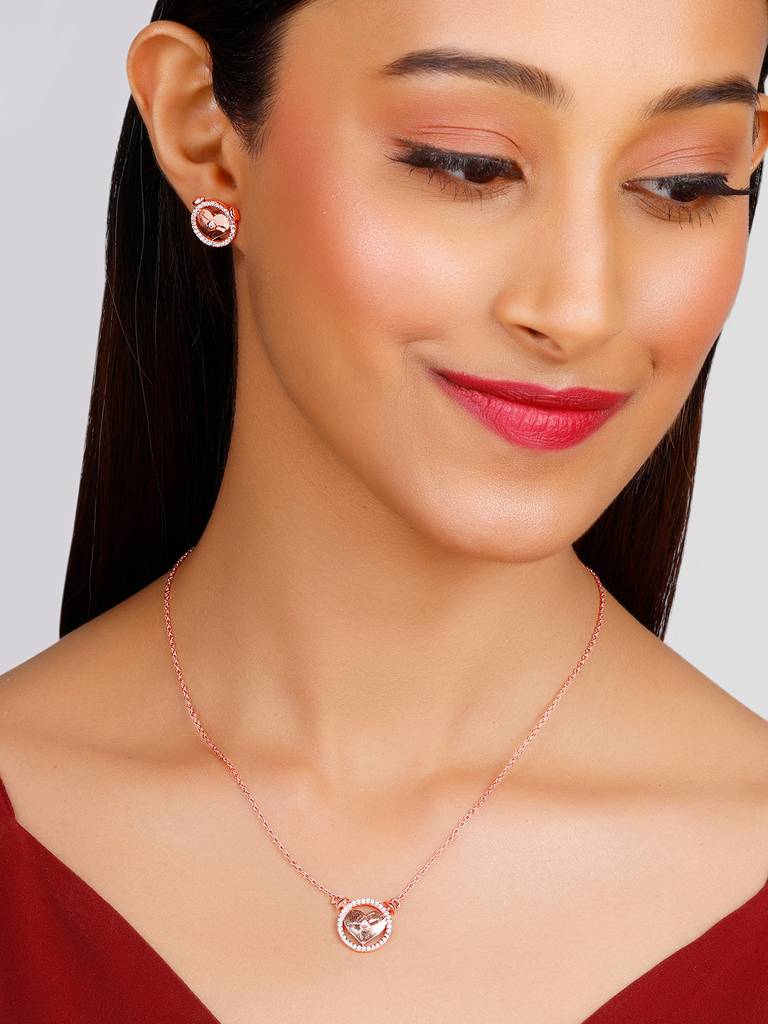 GIVA 925 Sterling Silver Rose Gold I Miss You Set of Three