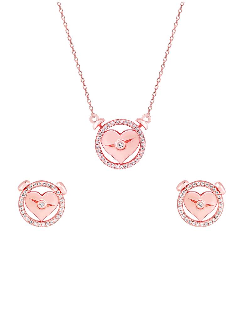 GIVA 925 Sterling Silver Rose Gold I Miss You Set