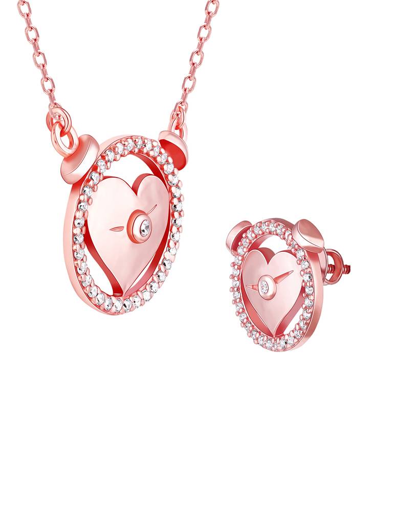 GIVA 925 Sterling Silver Rose Gold I Miss You Set