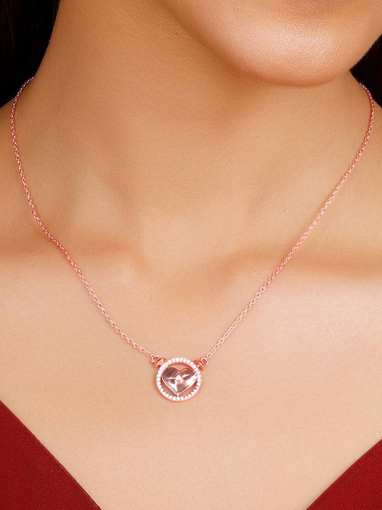 GIVA 925 Sterling Silver Rose Gold I Miss You Necklace