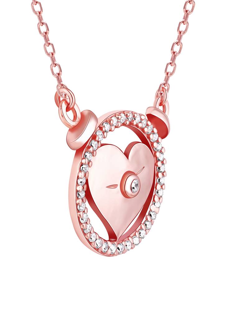 GIVA 925 Sterling Silver Rose Gold I Miss You Necklace