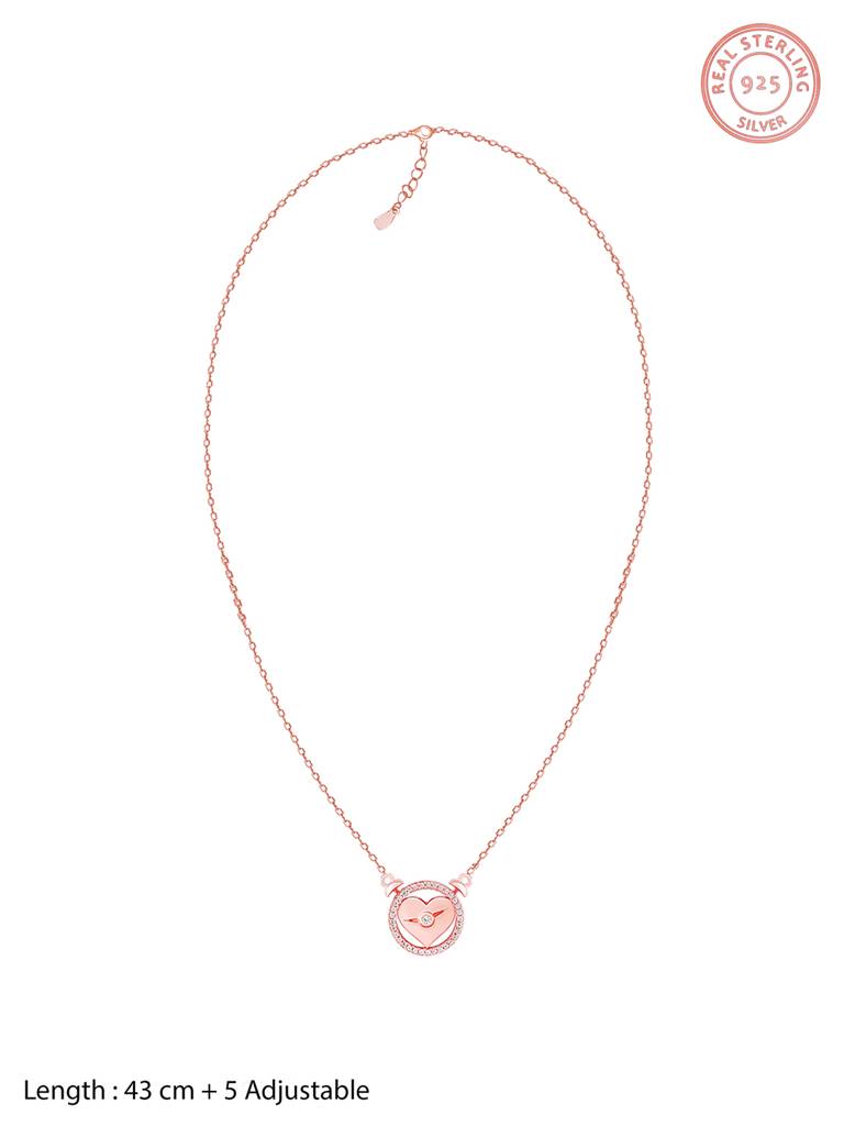 GIVA 925 Sterling Silver Rose Gold I Miss You Necklace