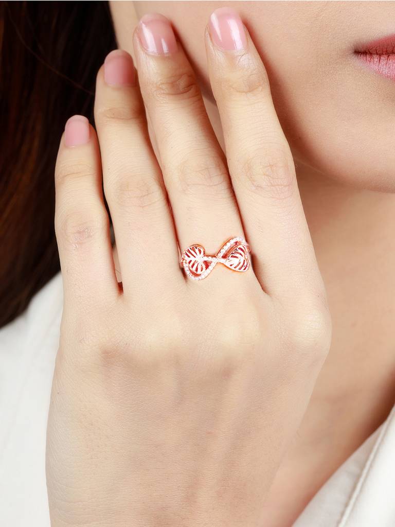 GIVA 925 Sterling Silver Rose Gold Intertwined Leaves Set