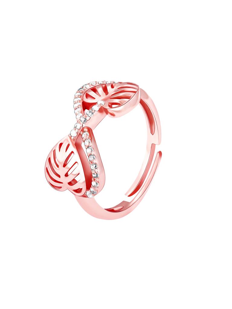 GIVA 925 Sterling Silver Rose Gold Intertwined Leaves Set