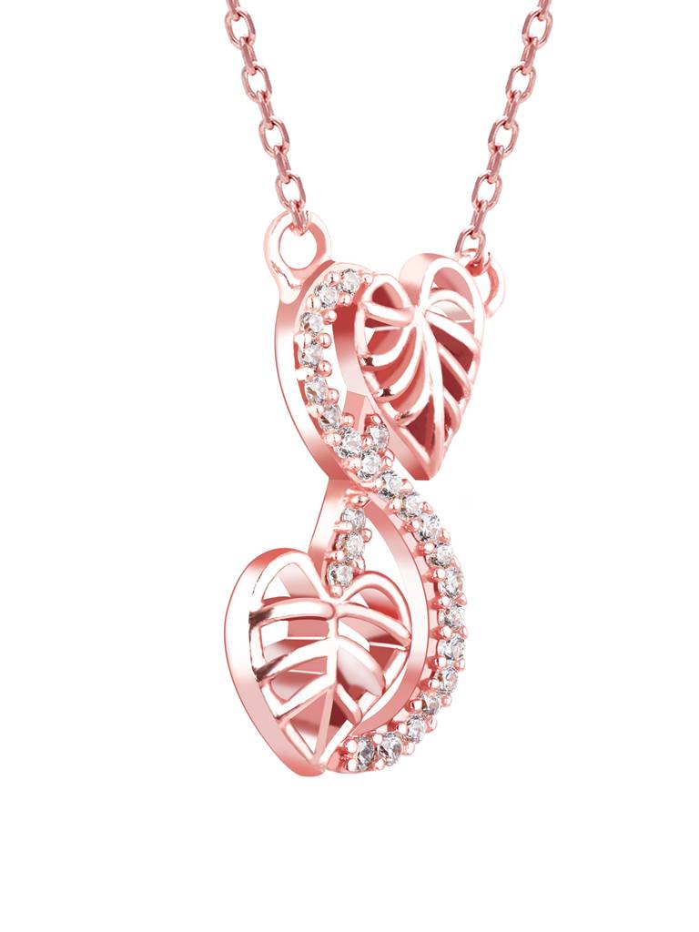 GIVA 925 Sterling Silver Rose Gold Intertwined Leaves Set