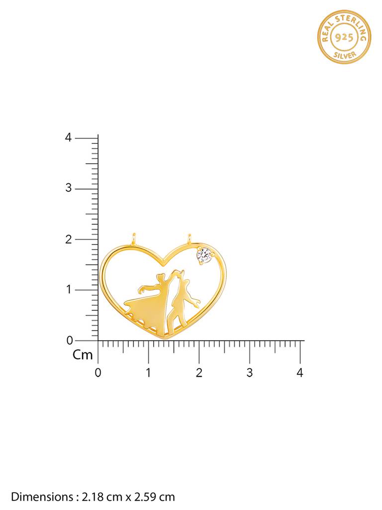GIVA 925 Sterling Silver Golden Dance Partners Necklace