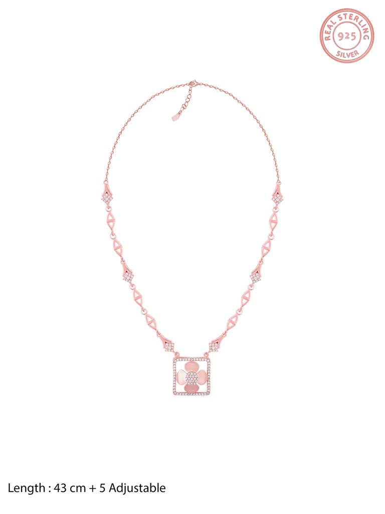 GIVA 925 Sterling Silver Rose Gold Eternal Romance Necklace