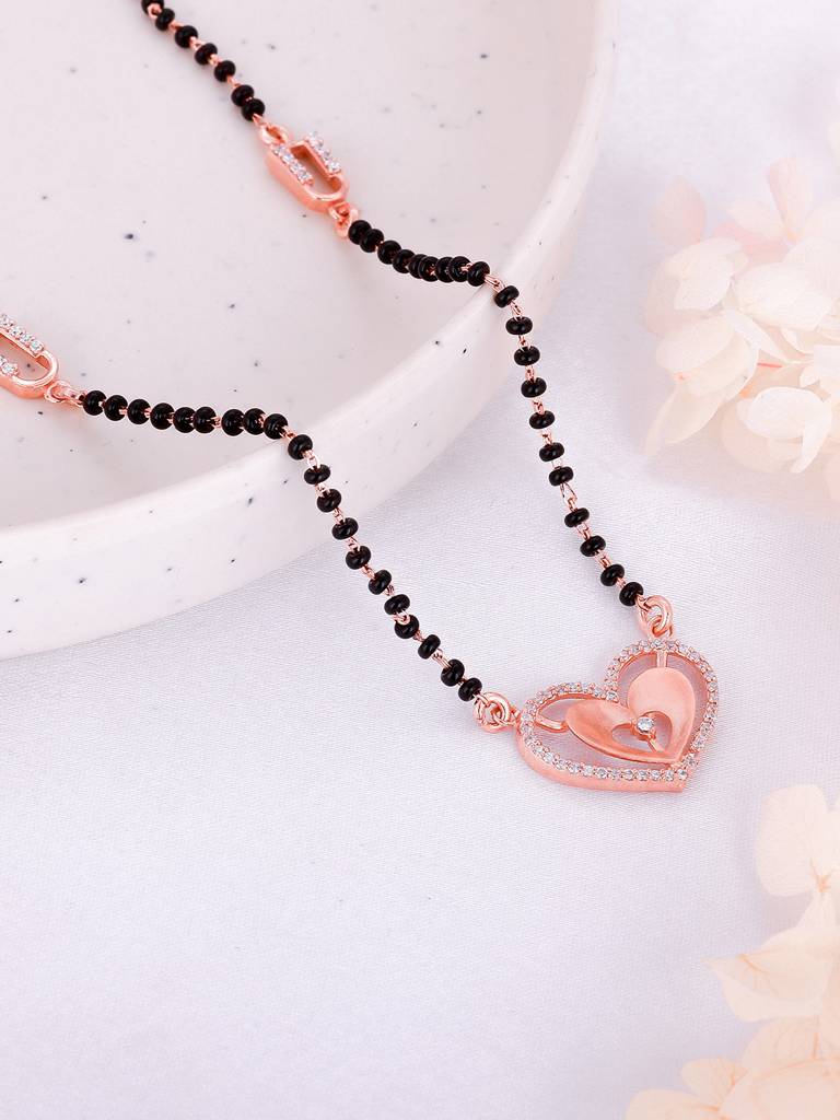 GIVA 925 Sterling Silver Anushka Sharma Rose Gold Dreamy Love Affair Mangalsutra