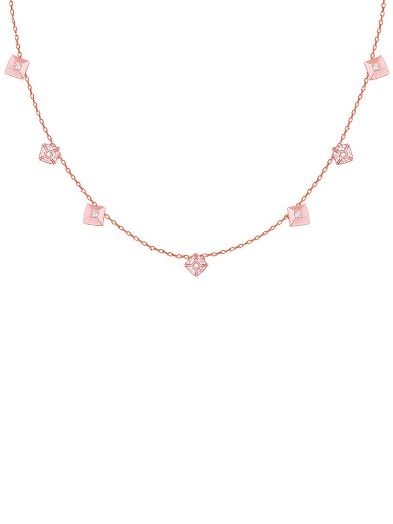 Giva 925 Sterling Silver Rose Gold Gleaming Treasures Signature Necklace