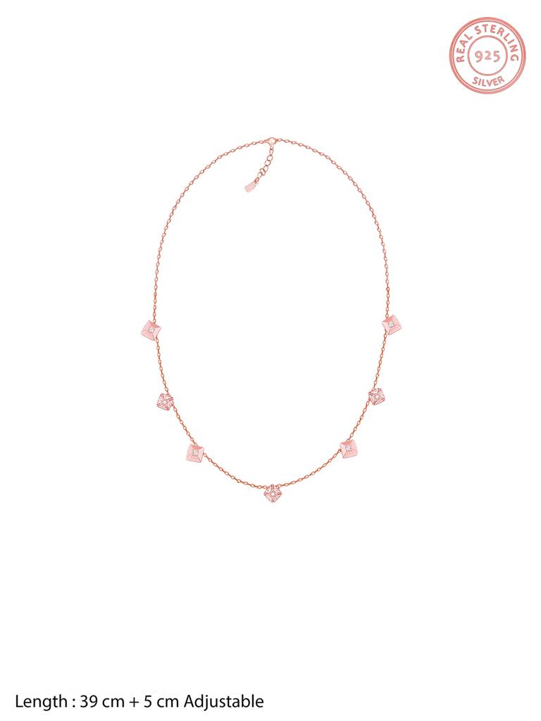 Giva 925 Sterling Silver Rose Gold Gleaming Treasures Signature Necklace
