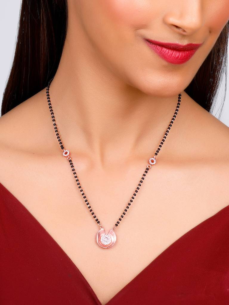 GIVA 925 Sterling Silver Rose Gold Shimmering Love Mangalsutra