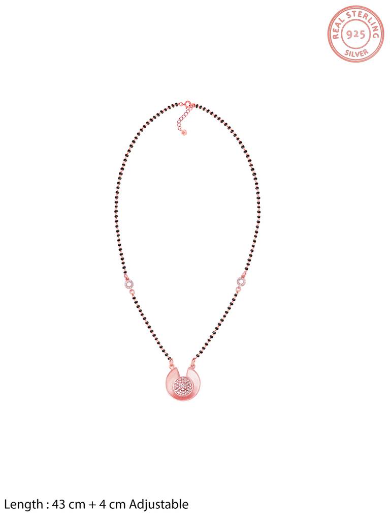 GIVA 925 Sterling Silver Rose Gold Shimmering Love Mangalsutra