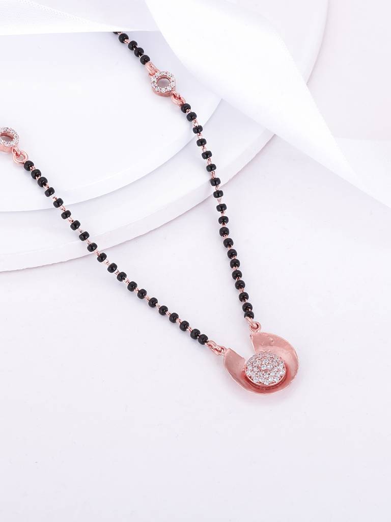 GIVA 925 Sterling Silver Rose Gold Shimmering Love Mangalsutra