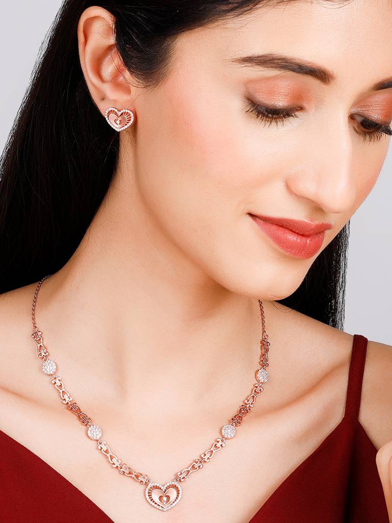 GIVA 925 Sterling Silver Anushka Sharma Rose Gold Love Affair Set