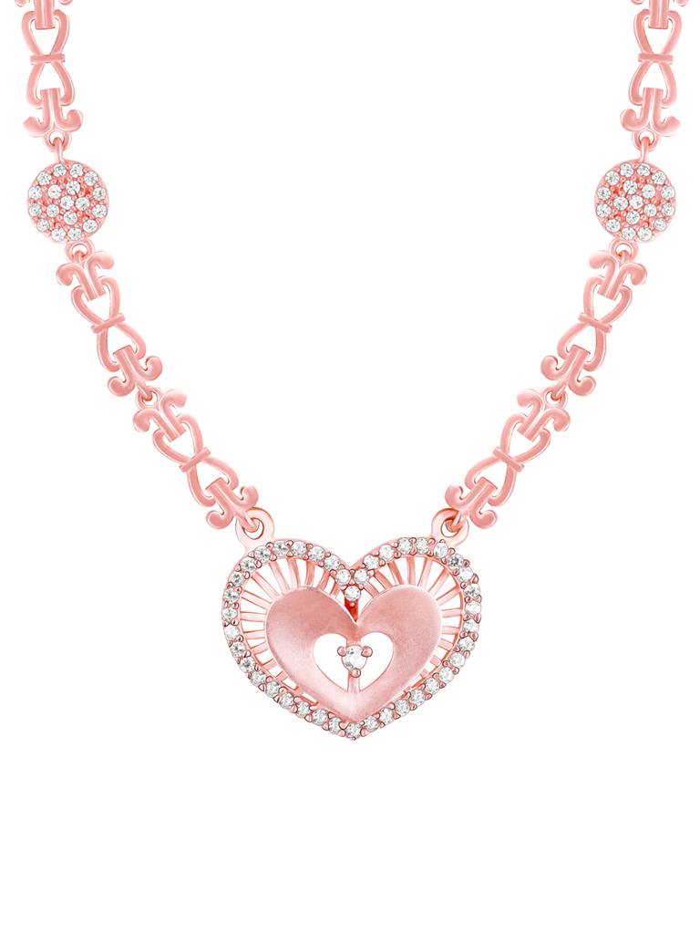 GIVA 925 Sterling Silver Anushka Sharma Rose Gold Love Affair Necklace