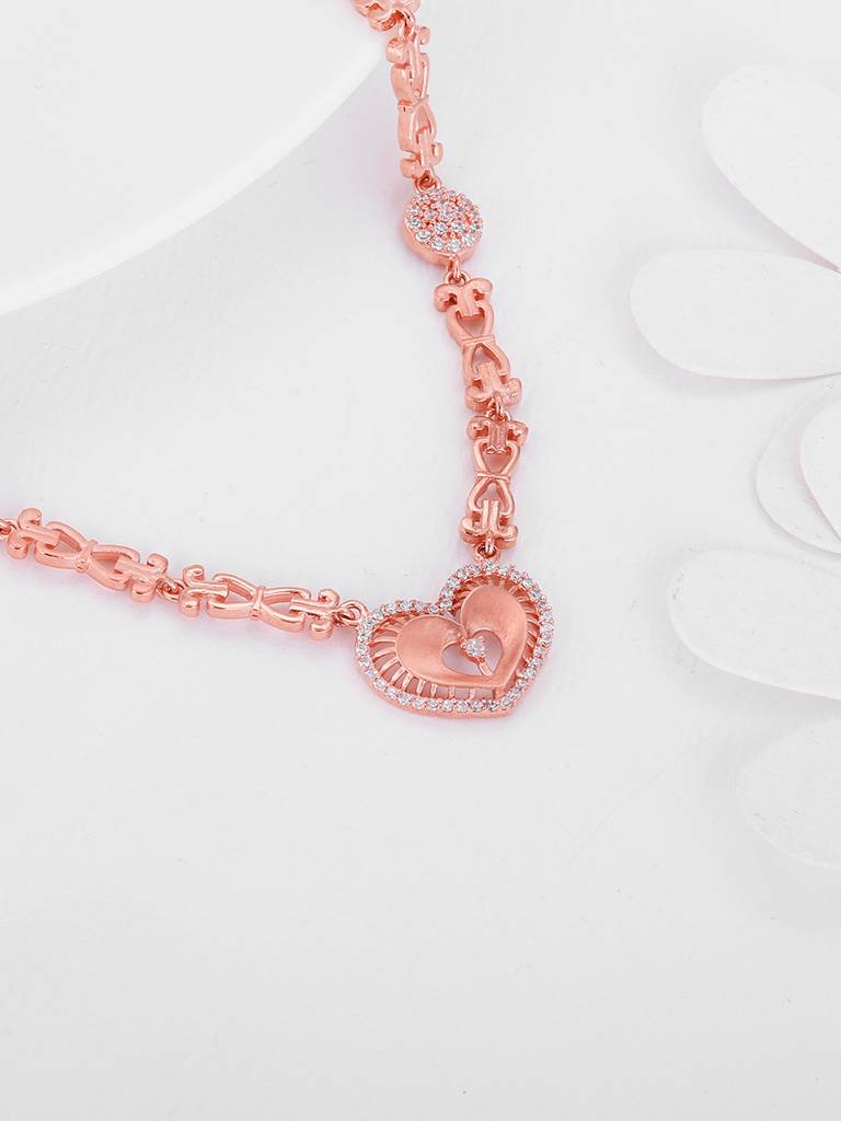 GIVA 925 Sterling Silver Anushka Sharma Rose Gold Love Affair Necklace