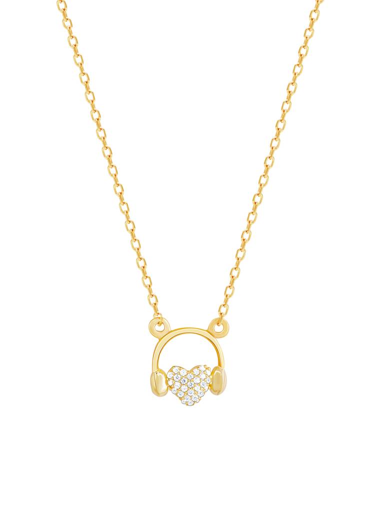 GIVA 925 Sterling Silver Golden Musical Heart Necklace