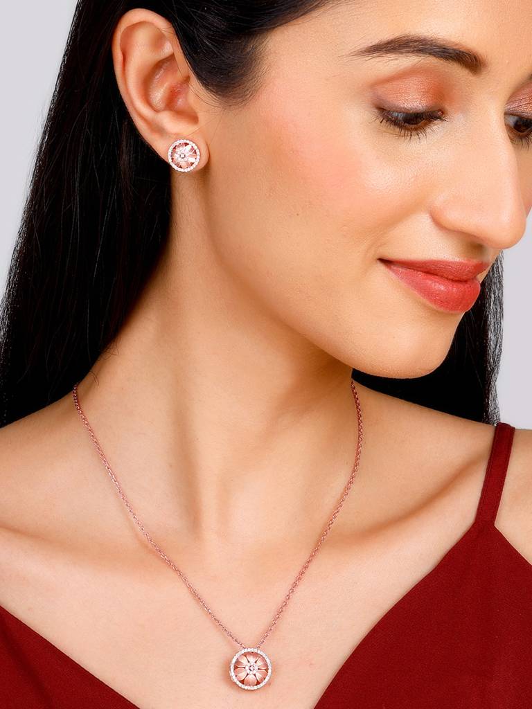 GIVA 925 Sterling Silver Anushka Sharma Rose Gold Season of Love Set
