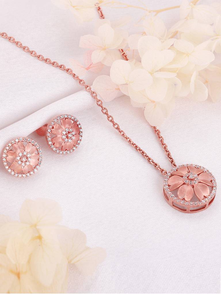 GIVA 925 Sterling Silver Anushka Sharma Rose Gold Season of Love Set