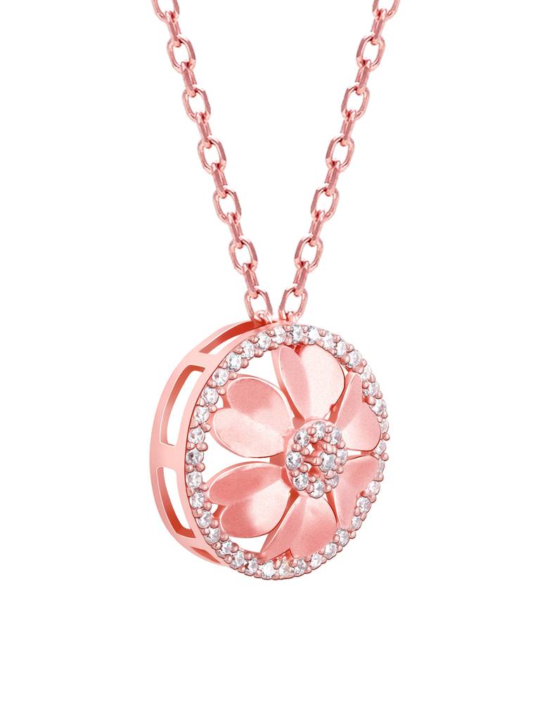 GIVA 925 Sterling Silver Anushka Sharma Rose Gold Season of Love Necklace