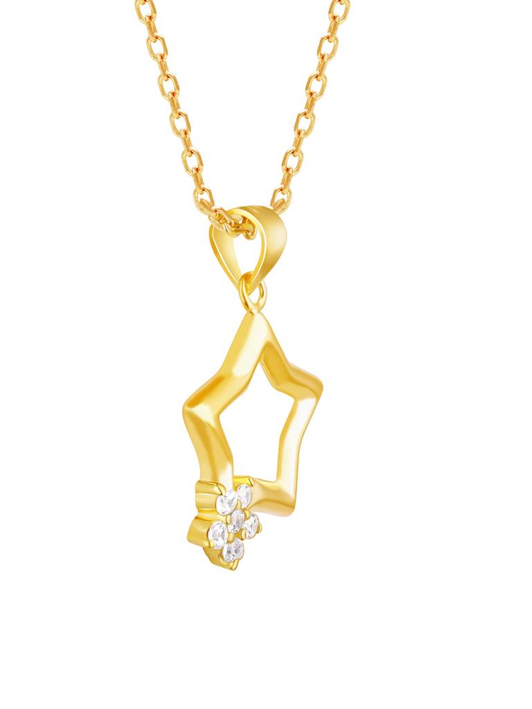 GIVA 925 Sterling Silver Golden Be My Star Pendant with Link Chain