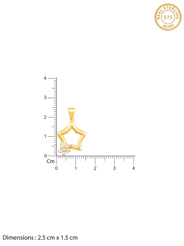 GIVA 925 Sterling Silver Golden Be My Star Pendant with Link Chain