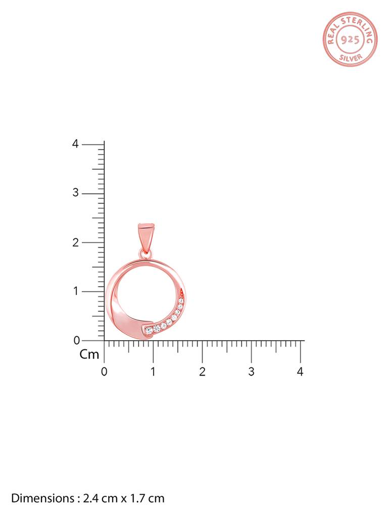 GIVA 925 Sterling Silver Rose Gold Circle of Love Pendant with Link Chain