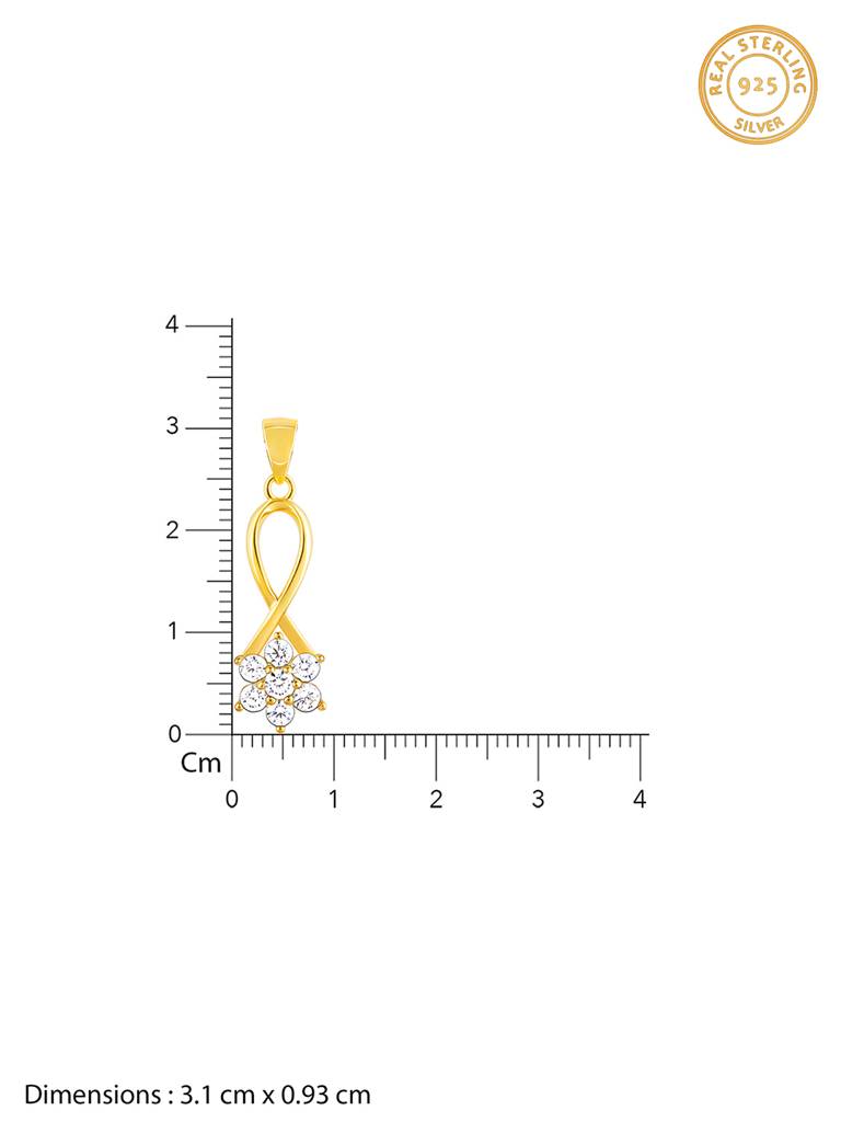 GIVA 925 Sterling Silver Golden Zircon Flower Pendant with Link Chain