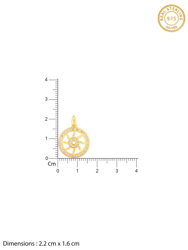 GIVA 925 Sterling Silver Golden Wheel Of Life Pendant with Link Chain
