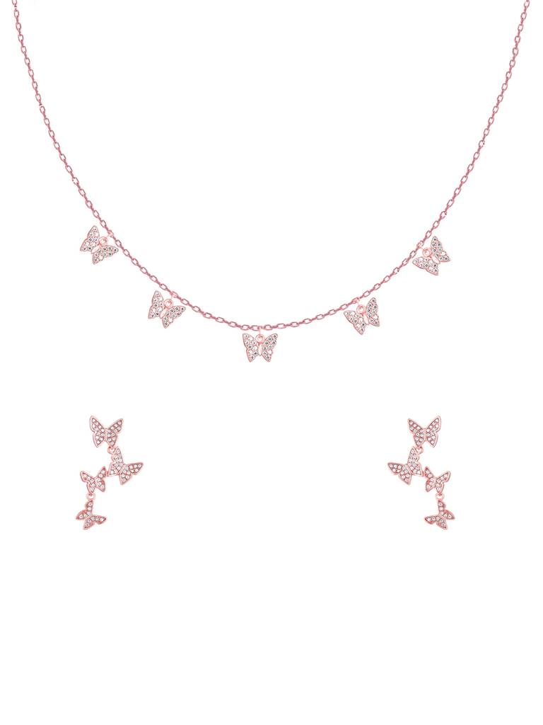 GIVA 925 Sterling Silver Rose Gold Wavering Wings Butterfly Set