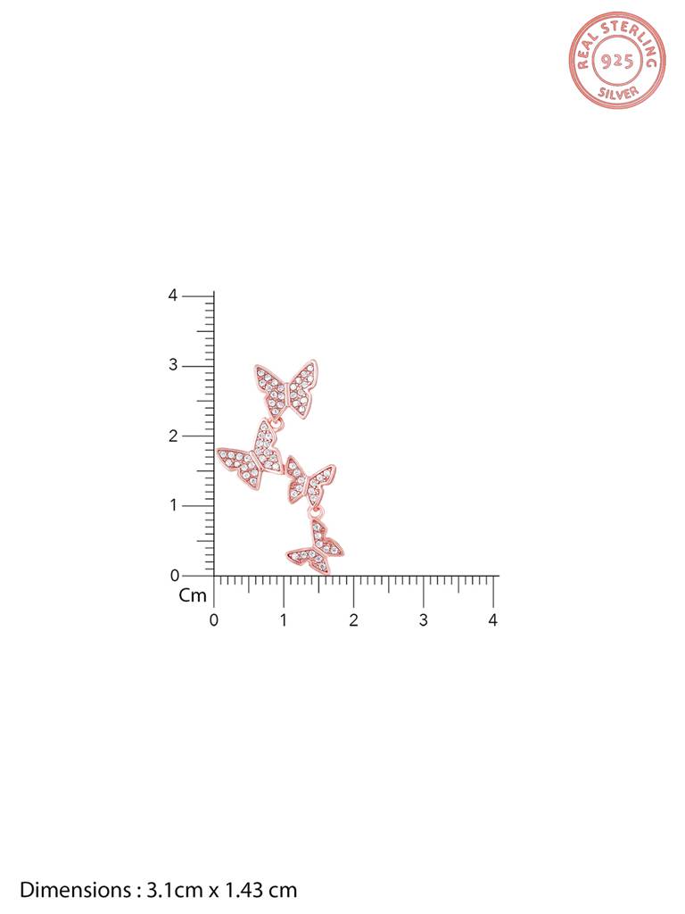 GIVA 925 Sterling Silver Rose Gold Wavering Wings Butterfly Set