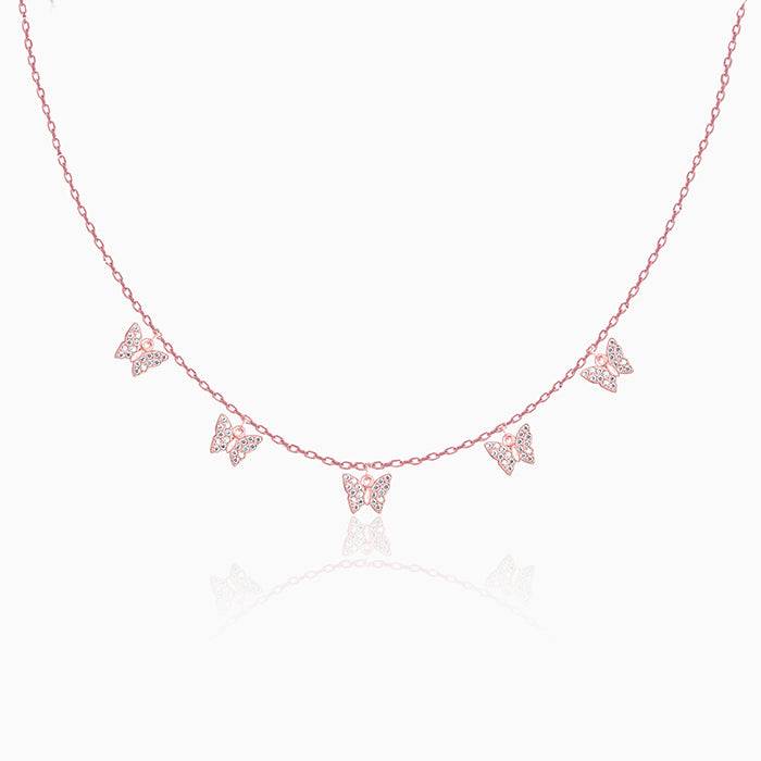 Giva 925 Sterling Silver Rose Gold Wavering Wings Butterfly Necklace | Pendant To Gift Wom : PD01702
