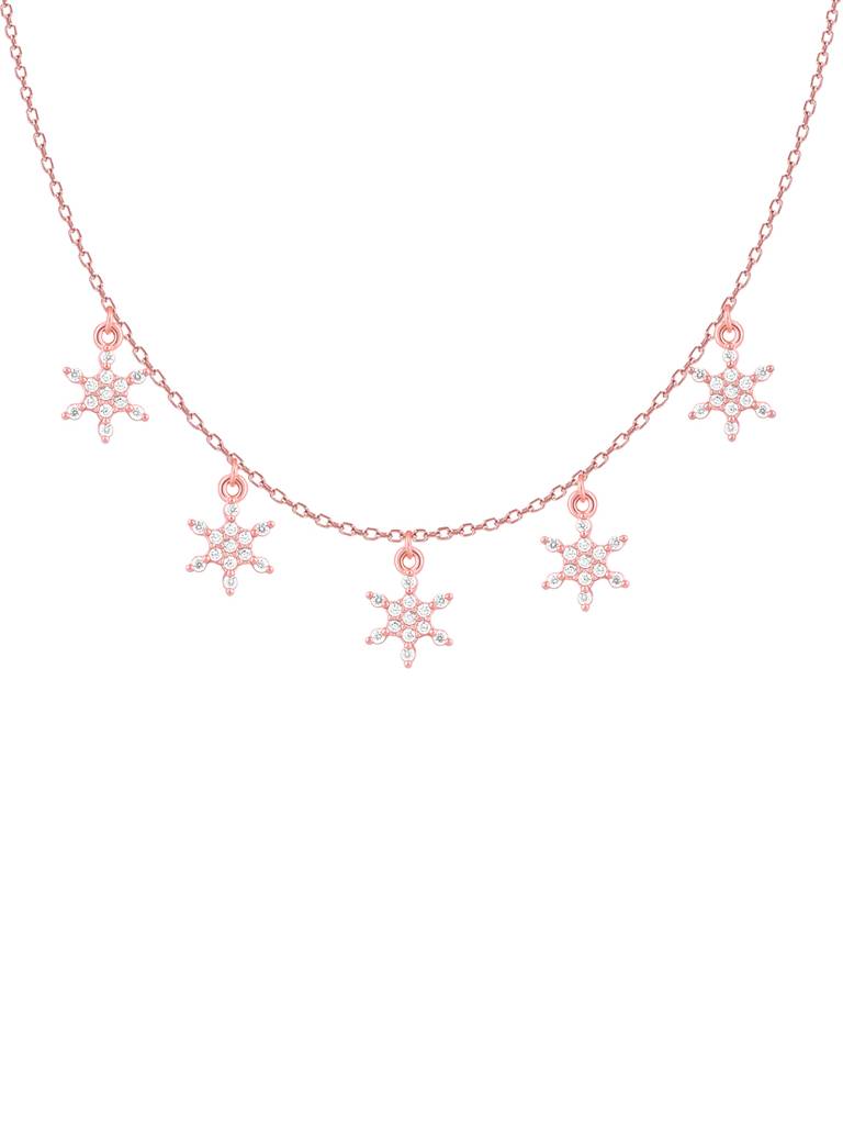 GIVA 925 Sterling Silver Rose Gold Frost Charm Necklace