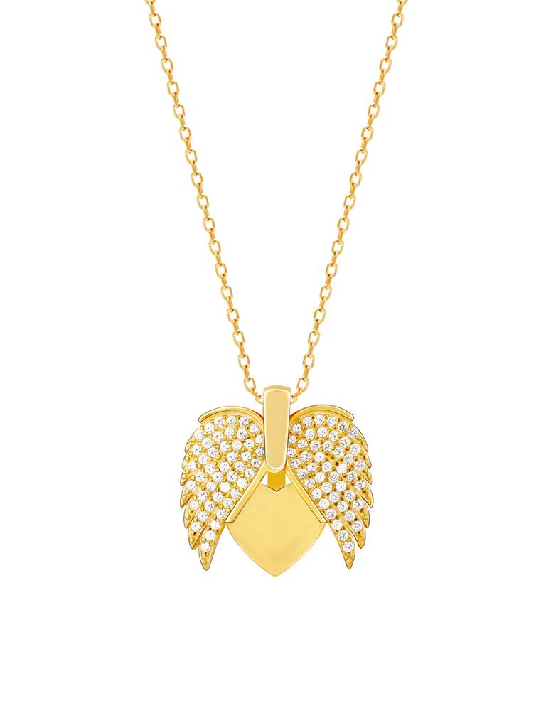 GIVA 925 Sterling Silver Anushka Sharma Golden Wings Of Love Pendant with Link Chain