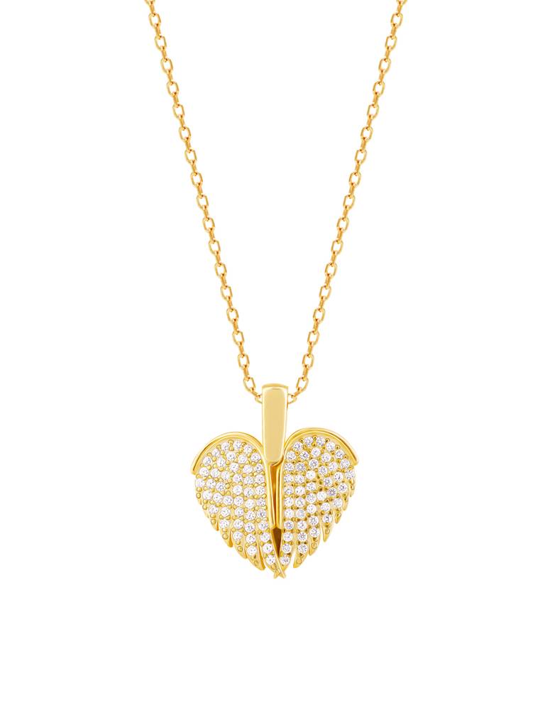 GIVA 925 Sterling Silver Anushka Sharma Golden Wings Of Love Pendant with Link Chain