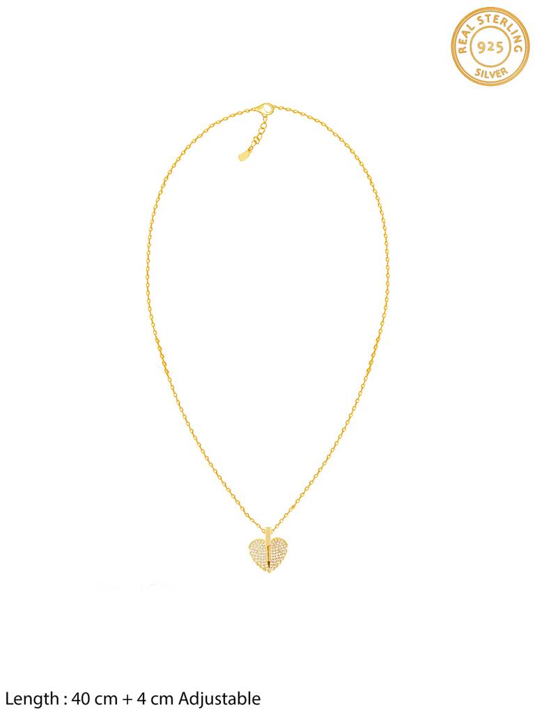 GIVA 925 Sterling Silver Anushka Sharma Golden Wings Of Love Pendant with Link Chain