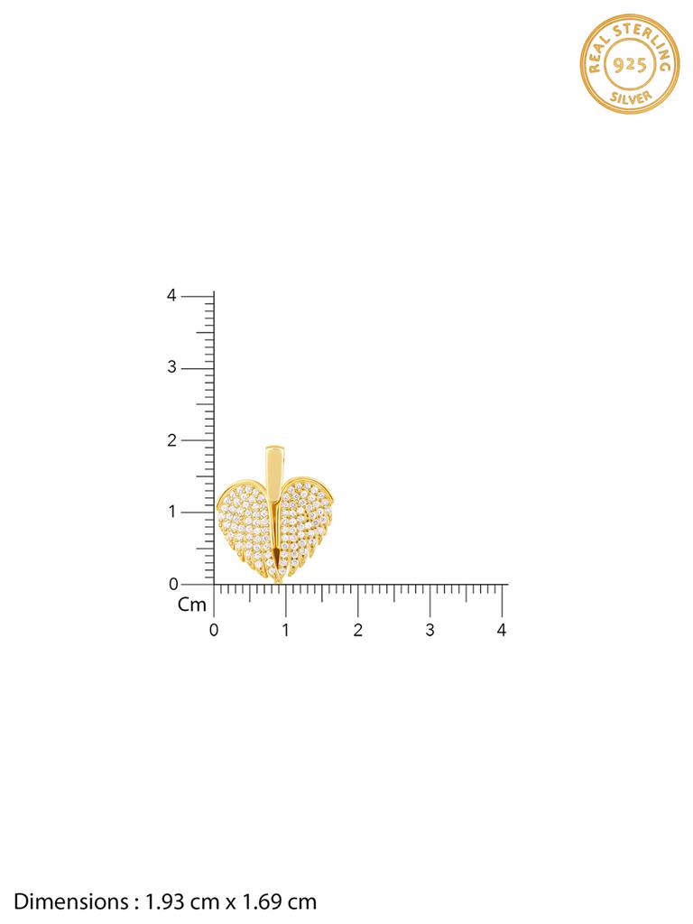 GIVA 925 Sterling Silver Anushka Sharma Golden Wings Of Love Pendant with Link Chain